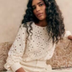 Sezane Jesse Blouse Ecru - Size 2